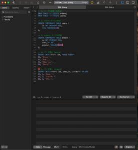 MySQLのクエリ画面
